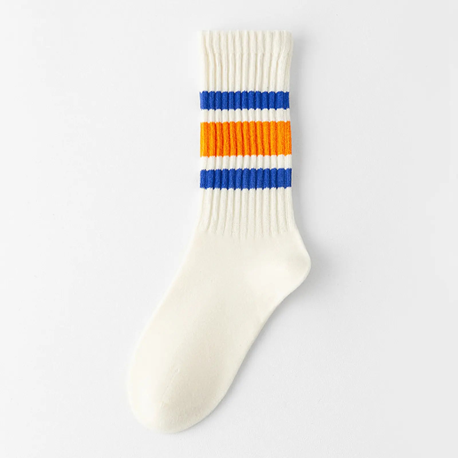 Fun Novelty Retro Striped Crew Socks for Women Sporty Calf Casual Cotton Tube Socks Women 3 Pairs Natural 88% Cotton Crew Socks - Seamless, Breathable, Cozy Spring and Summer Socks for Women 5.5~10.5