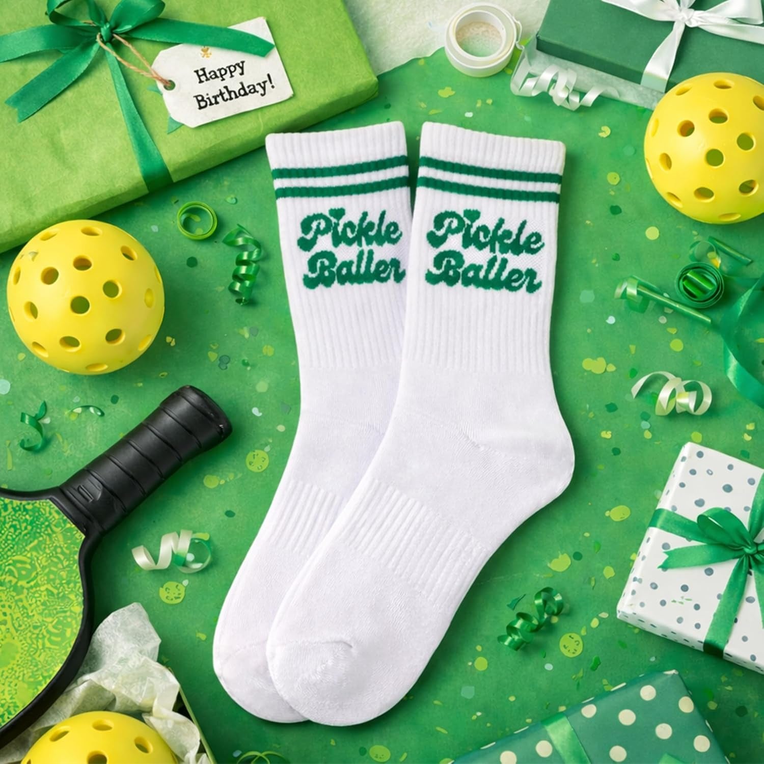 Pickleballer Pickleball Socks for Women, Pickleball Gifts | Soft Cotton Crew Socks, Women'S Size 6–10, Pickleball Gifts for Women, Pickleball Accessories, Stocking Stuffer for Women