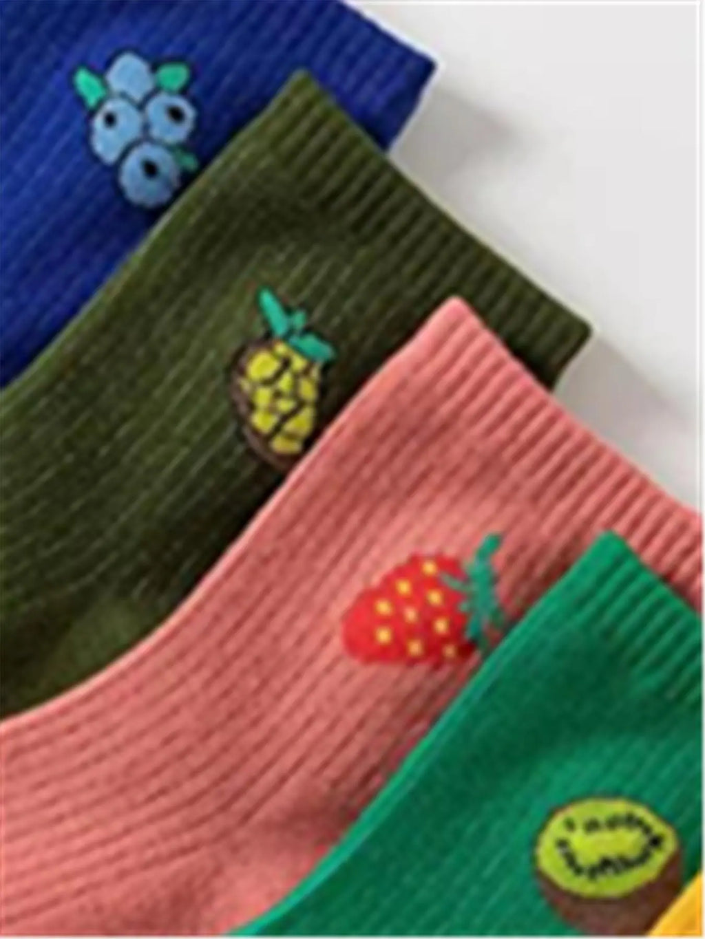 Women'S Cute Fruit Print Crew Socks, Soft Comfy Breathable Mid Tube Socks for Women, Multipack Knitted Socks, Women'S Socks & Hosiery