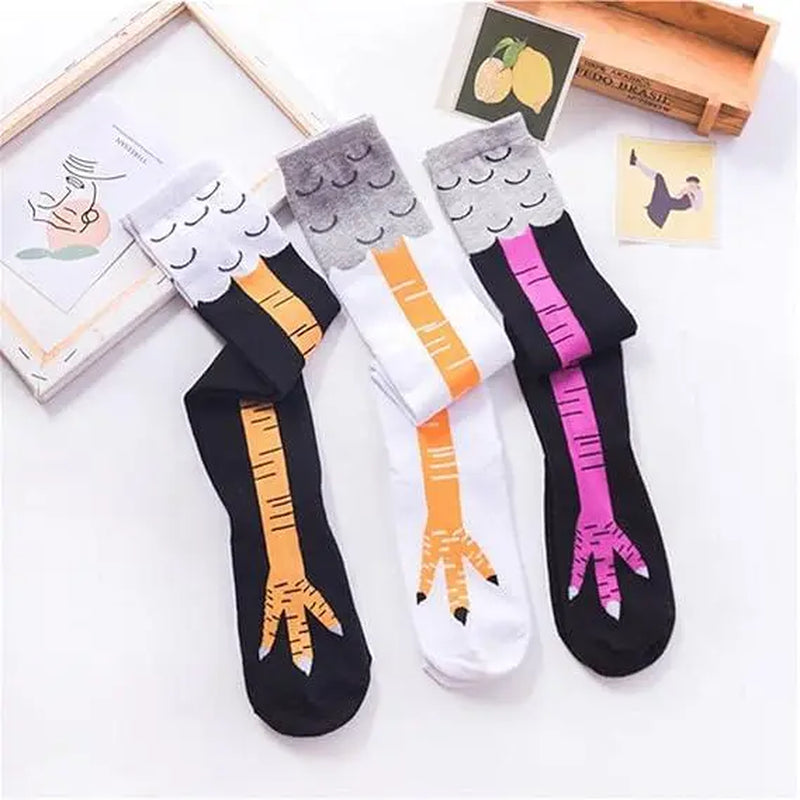 3 Pairs Chicken Leg Socks, 12 Inch Novelty Funny Crazy Women Socks, Calf Socks, Chicken Feet Costume, Funny Chicken Legs Socks