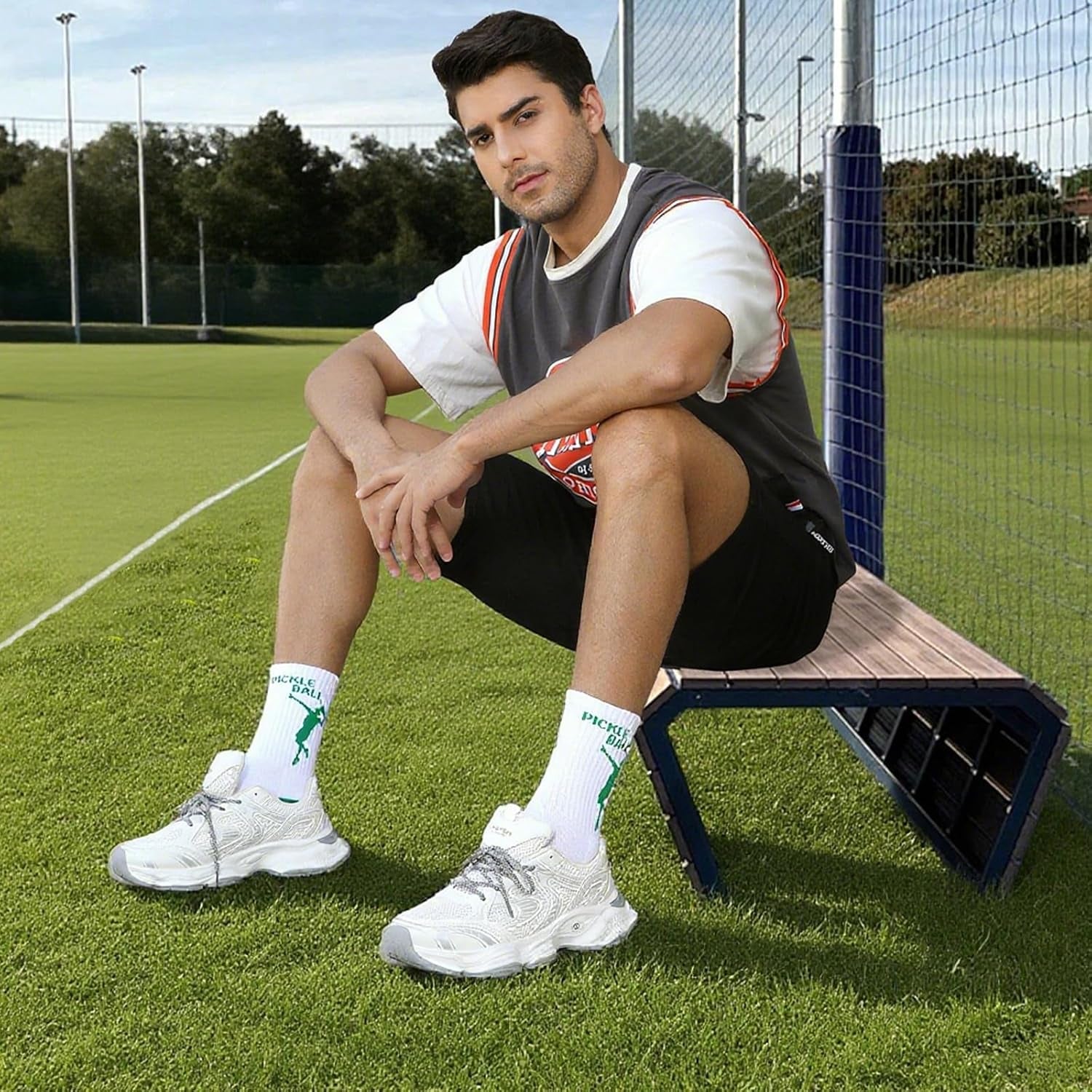 Pickleball Crew Socks, Pickleball Outfit and Funny Socks for Women and Men.