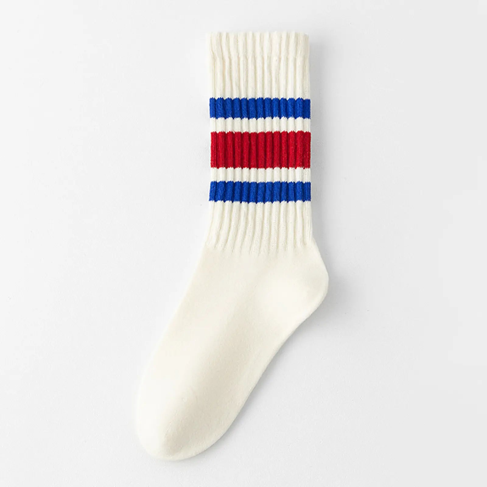 Fun Novelty Retro Striped Crew Socks for Women Sporty Calf Casual Cotton Tube Socks Women 3 Pairs Natural 88% Cotton Crew Socks - Seamless, Breathable, Cozy Spring and Summer Socks for Women 5.5~10.5