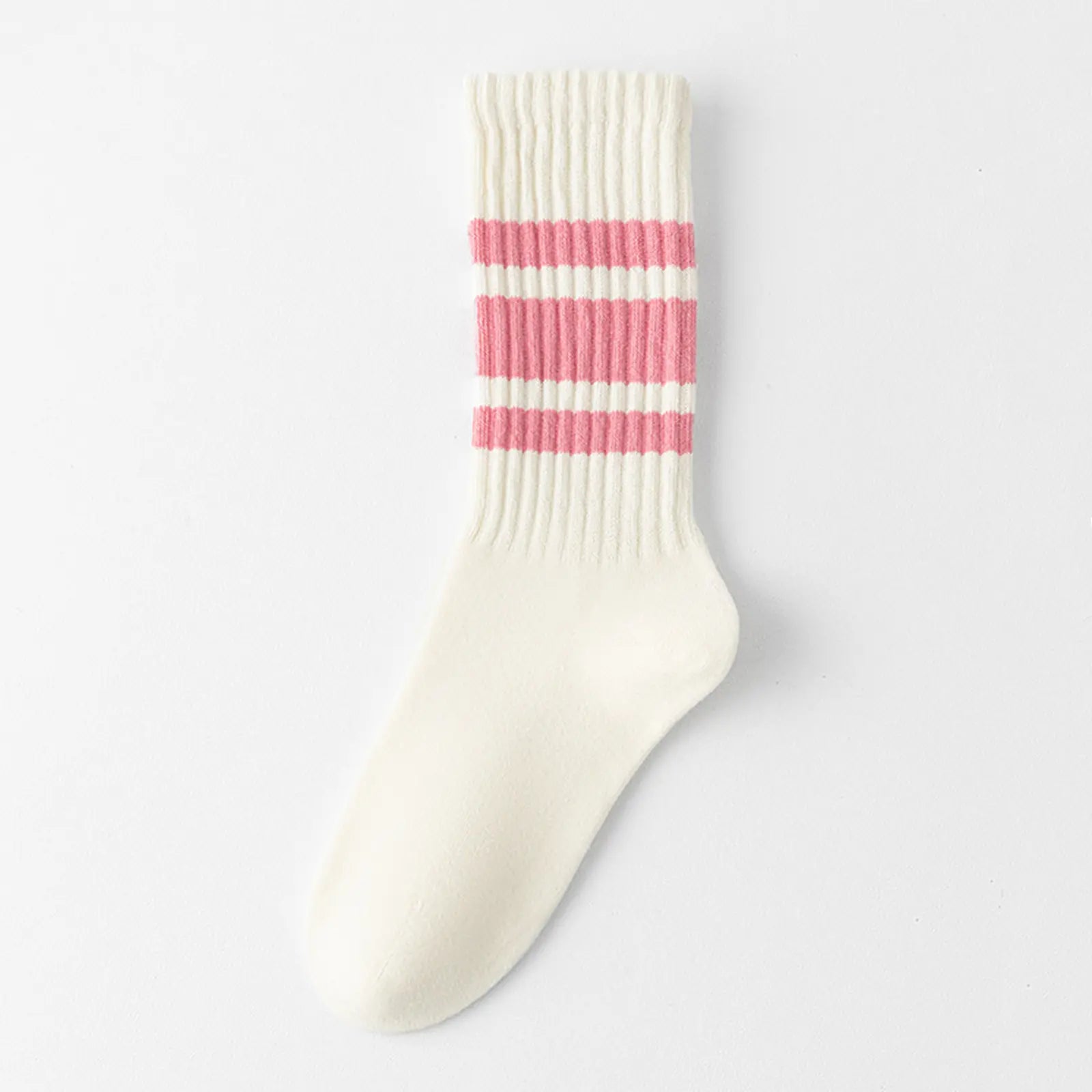 Fun Novelty Retro Striped Crew Socks for Women Sporty Calf Casual Cotton Tube Socks Women 3 Pairs Natural 88% Cotton Crew Socks - Seamless, Breathable, Cozy Spring and Summer Socks for Women 5.5~10.5
