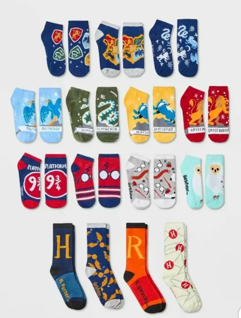 Harry Potter 15 Days of Socks (Houses) Advent Calendar 15Pk Spandex
