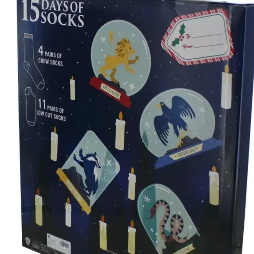 Harry Potter 15 Days of Socks (Houses) Advent Calendar 15Pk Spandex
