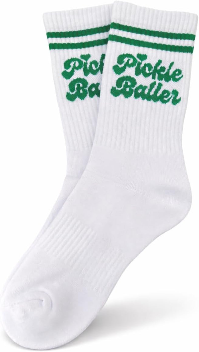 Pickleballer Pickleball Socks for Women, Pickleball Gifts | Soft Cotton Crew Socks, Women'S Size 6–10, Pickleball Gifts for Women, Pickleball Accessories, Stocking Stuffer for Women