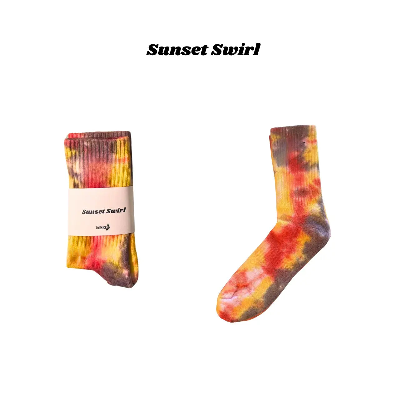 Max Tie-Dye Crew Socks Handmade Colorful & Aesthetic Cotton Socks Tropical Bloom Berry Sorbet Cotton Cloud Sunset Swirl Forest Trail Ocean Fade