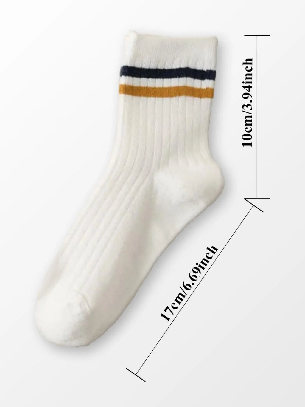 Women'S 7 Pairs Contrast Stripes Print Crew Socks, Casual Moisture Wicking Socks, Soft Comfy Breathable Socks for All Seasons Daily Wear