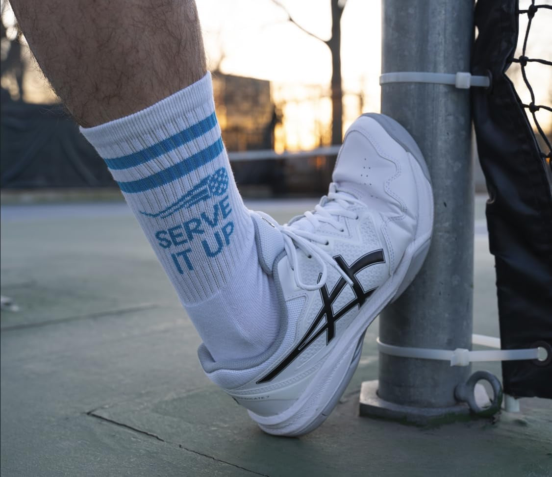 Performance Pickleball Crew Socks, Great Gift for Pickleball Lovers, Mens and Womens, One Size 8-13