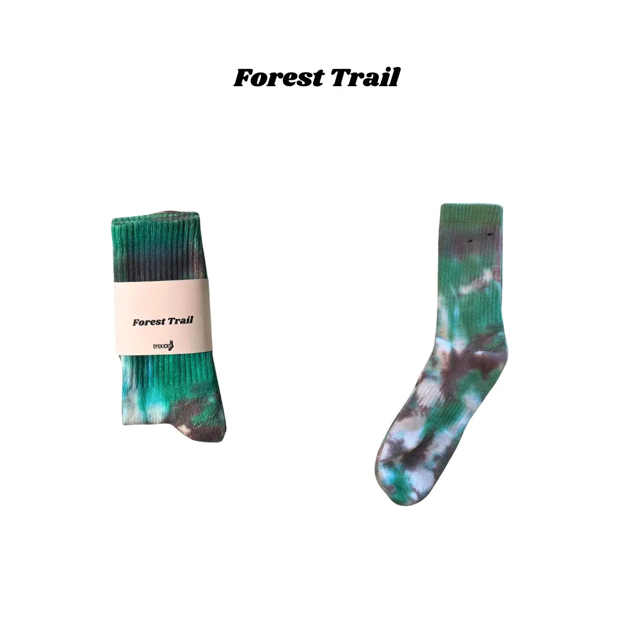 Max Tie-Dye Crew Socks Handmade Colorful & Aesthetic Cotton Socks Tropical Bloom Berry Sorbet Cotton Cloud Sunset Swirl Forest Trail Ocean Fade