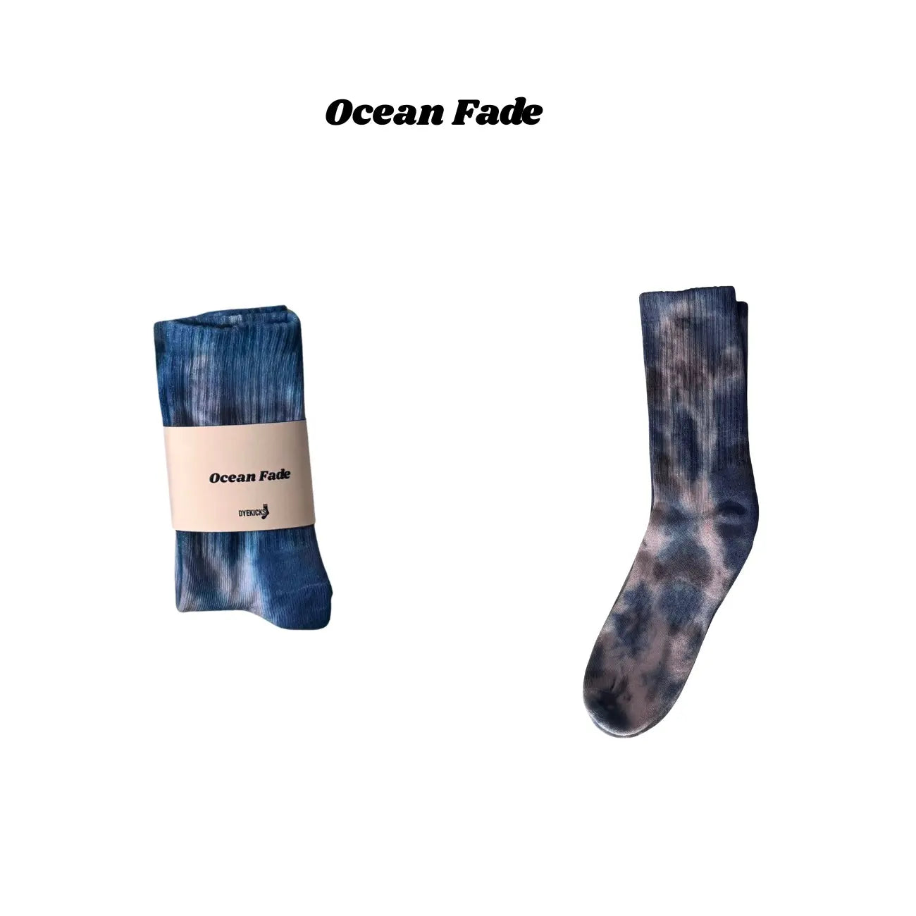 Max Tie-Dye Crew Socks Handmade Colorful & Aesthetic Cotton Socks Tropical Bloom Berry Sorbet Cotton Cloud Sunset Swirl Forest Trail Ocean Fade