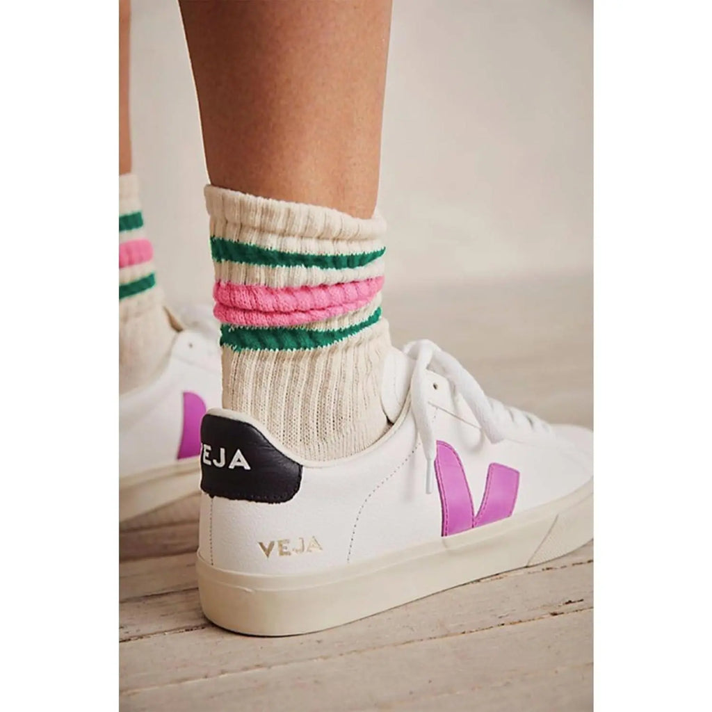 Fun Novelty Retro Striped Crew Socks for Women Sporty Calf Casual Cotton Tube Socks Women 3 Pairs Natural 88% Cotton Crew Socks - Seamless, Breathable, Cozy Spring and Summer Socks for Women 5.5~10.5
