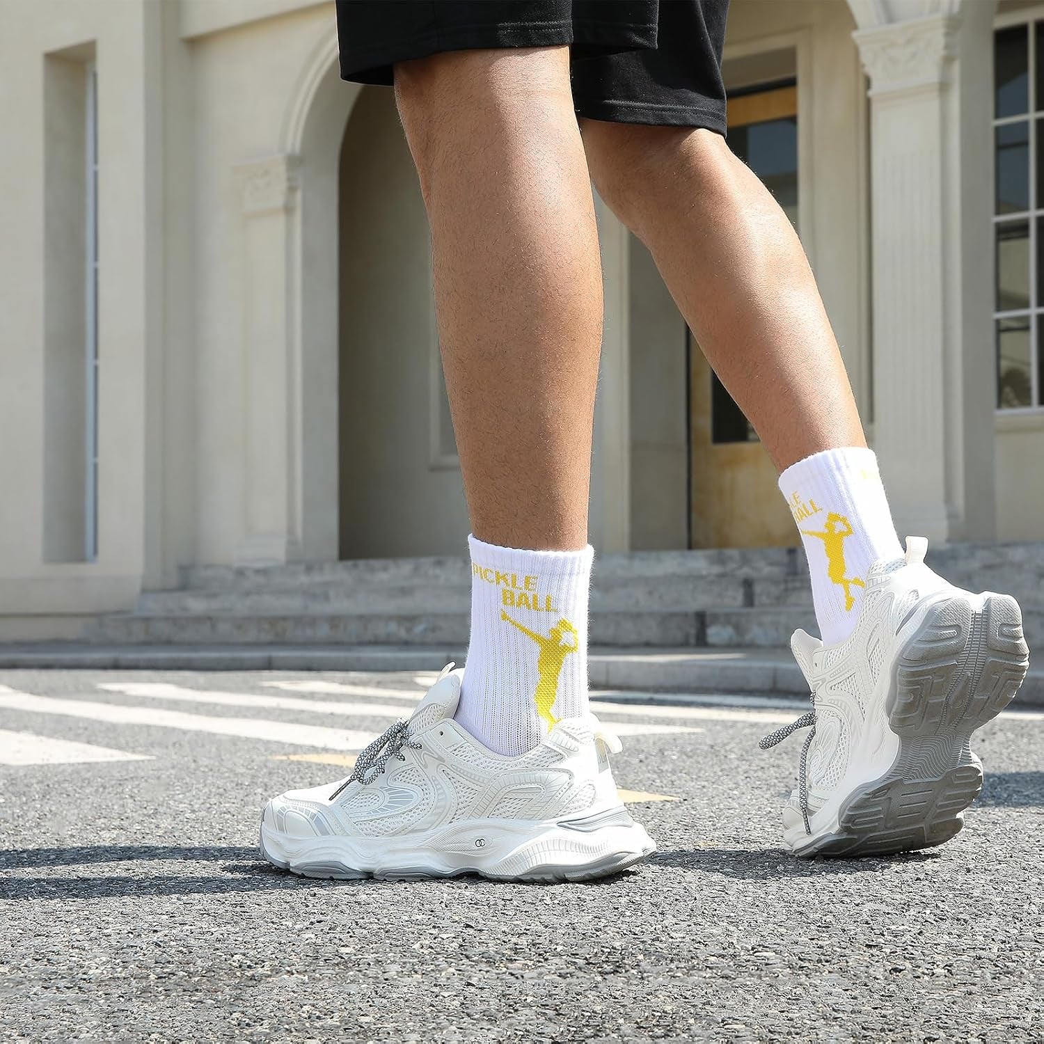 Pickleball Crew Socks, Pickleball Outfit and Funny Socks for Women and Men.