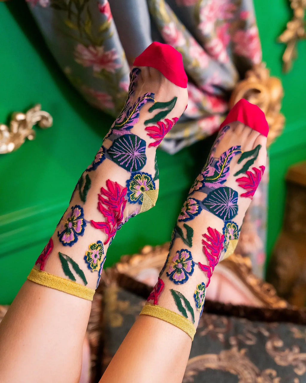 Holiday Floral Sheer Socks Bundle