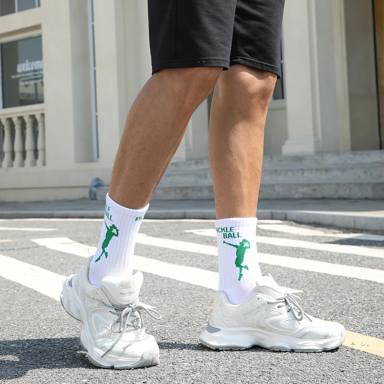 Pickleball Crew Socks, Pickleball Outfit and Funny Socks for Women and Men.
