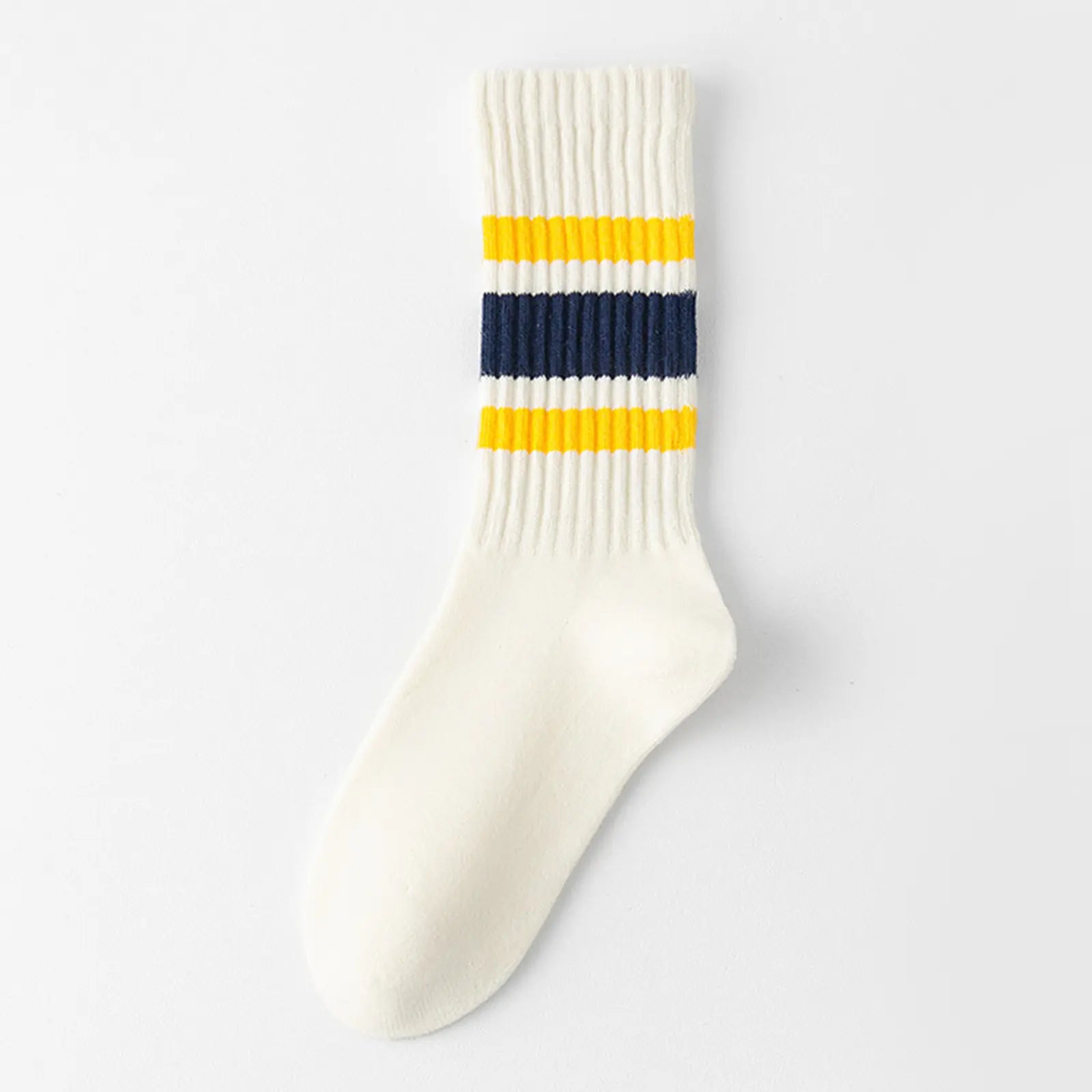 Fun Novelty Retro Striped Crew Socks for Women Sporty Calf Casual Cotton Tube Socks Women 3 Pairs Natural 88% Cotton Crew Socks - Seamless, Breathable, Cozy Spring and Summer Socks for Women 5.5~10.5