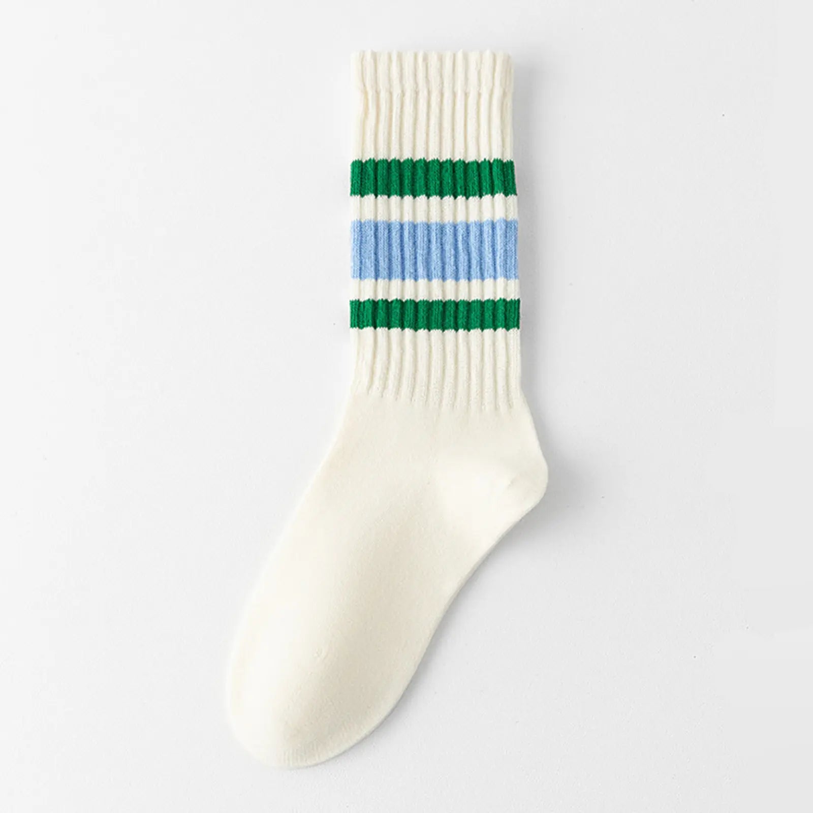 Fun Novelty Retro Striped Crew Socks for Women Sporty Calf Casual Cotton Tube Socks Women 3 Pairs Natural 88% Cotton Crew Socks - Seamless, Breathable, Cozy Spring and Summer Socks for Women 5.5~10.5