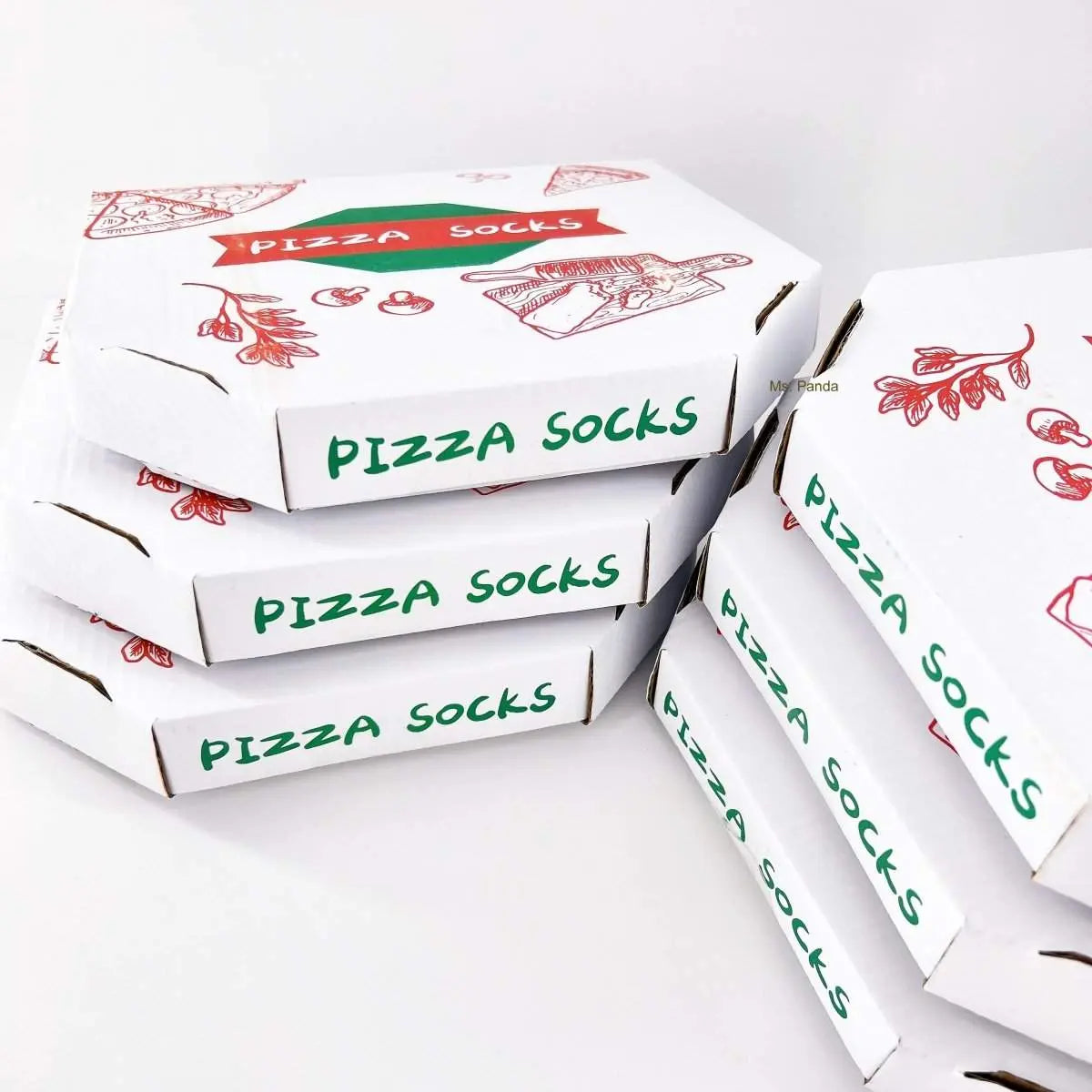 Pizza Sock Set in Authentic Pizza Box – 4-Pack Novelty Crew Socks – Unique Gift Idea for Him and Her