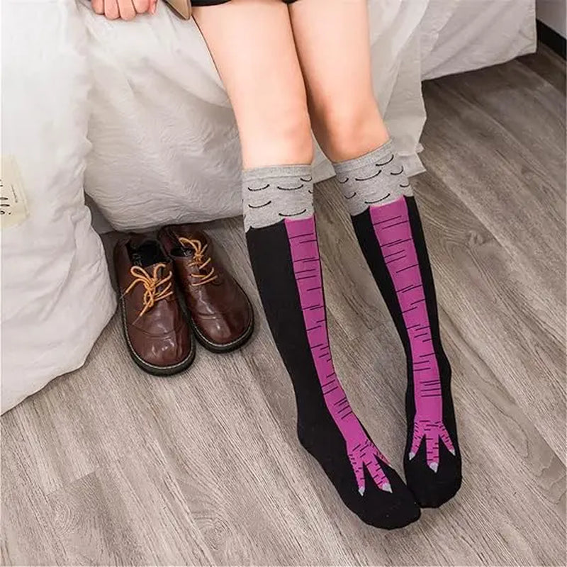 3 Pairs Chicken Leg Socks, 12 Inch Novelty Funny Crazy Women Socks, Calf Socks, Chicken Feet Costume, Funny Chicken Legs Socks