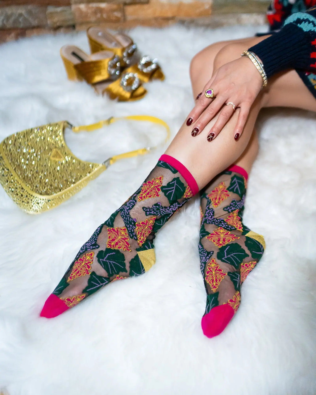 Holiday Floral Sheer Socks Bundle