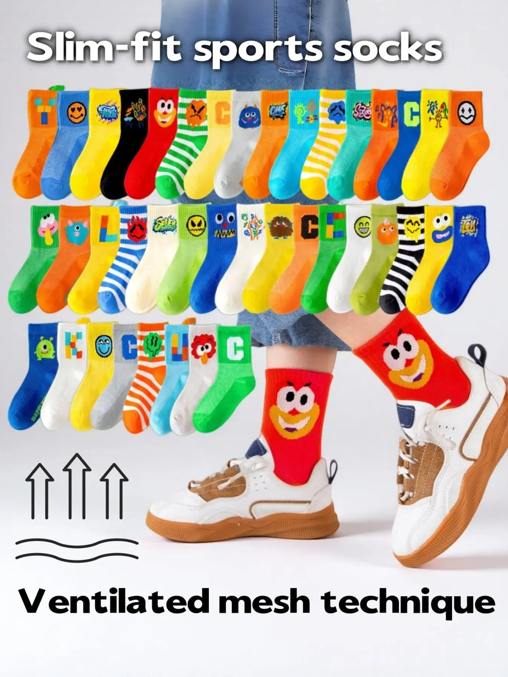 Random 10/15 Pairs Boys' Sports Socks, Elastic Socks, Spring & Fall Breathable Thin Socks, Casual Stylish Socks, Cute Cartoon Children Kids Socks, Comfortable Soft, Holiday Gift