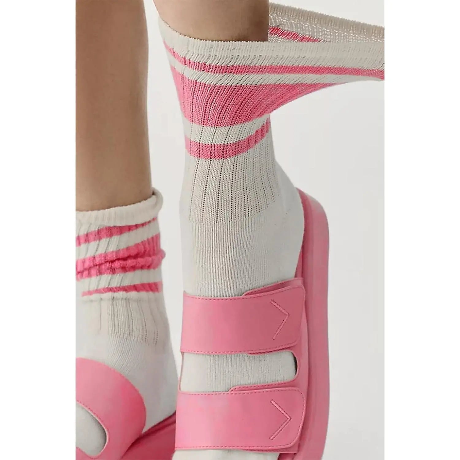 Fun Novelty Retro Striped Crew Socks for Women Sporty Calf Casual Cotton Tube Socks Women 3 Pairs Natural 88% Cotton Crew Socks - Seamless, Breathable, Cozy Spring and Summer Socks for Women 5.5~10.5