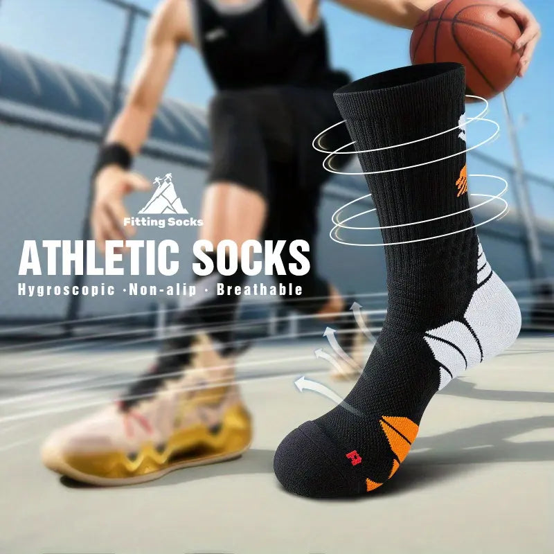 Men'S Preppy Striped Mid-Calf Crew Socks (5 Pairs) - Arch Support, Moisture-Absorbing, Sweat-Wicking, Injury-Preventing, Machine Washable, All-Season Menswear Socks, 2 White Red 2 White Yellow 1 White Blue, All Seasons