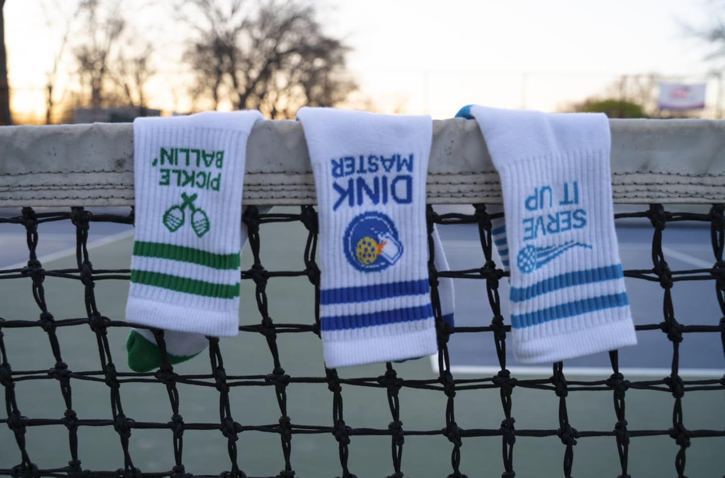 Performance Pickleball Crew Socks, Great Gift for Pickleball Lovers, Mens and Womens, One Size 8-13