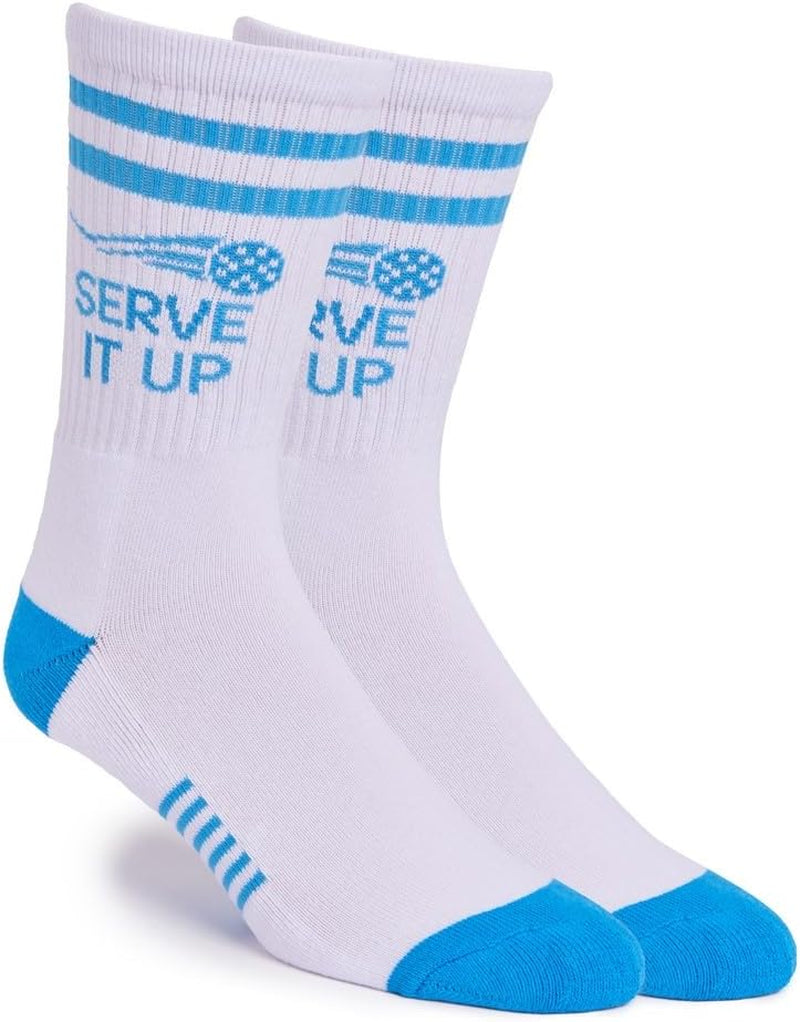 Performance Pickleball Crew Socks, Great Gift for Pickleball Lovers, Mens and Womens, One Size 8-13